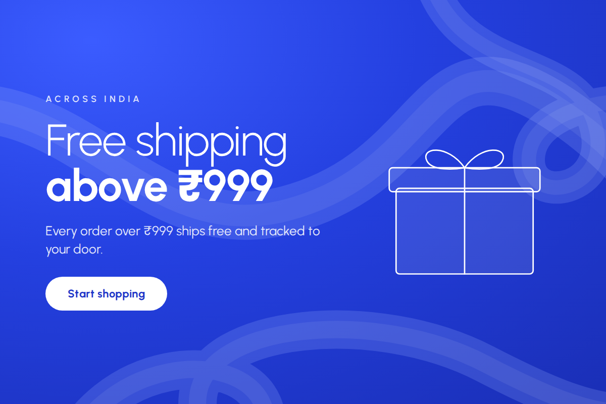 Free shipping offer banner for Wall Canvas orders above 999 rupees